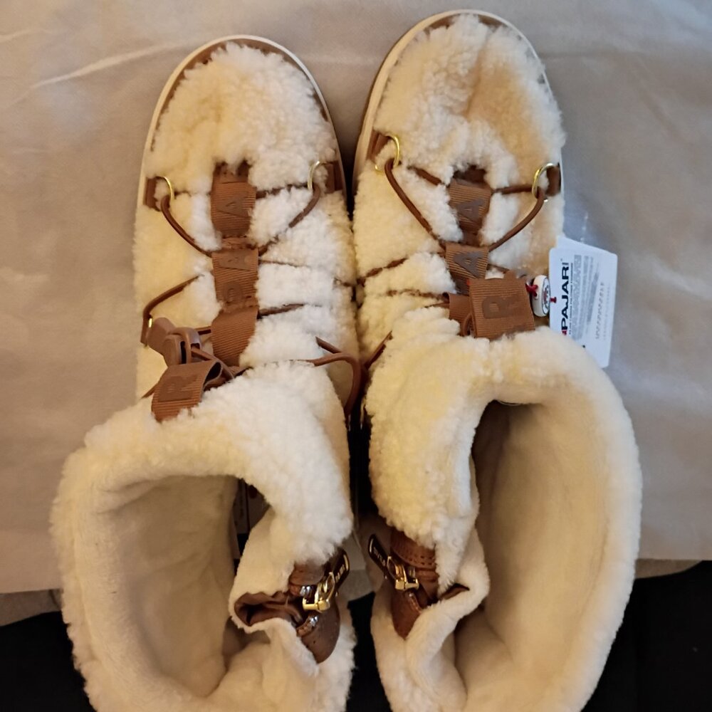 PAJAR  JANIE  WATERPROOF CARMEL/CREAM FAUX FUR SNOW BOOT SZ 10  NWT NWOB - Picture 6 of 11